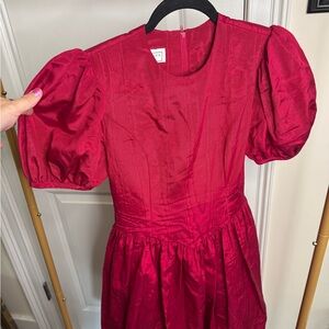 Jessica McClintock x Gunne Sax Red Textured Cocktail Dress